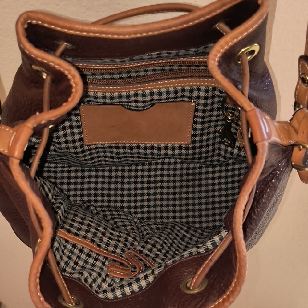 Ghurka Maroon Leather Bucket Bag 11x10x5 - Picture 13 of 16